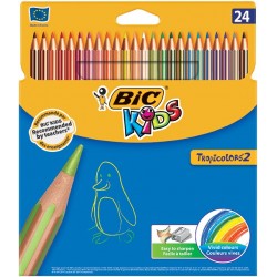 Creioane colorate 24 culori Bic Tropicolors