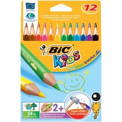 Creioane colorate 12 culori Evolution Triunghiulare Bic