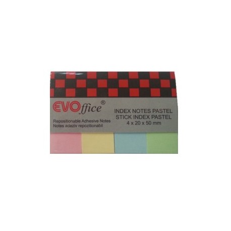 Index adeziv hartie 20x50mm 4 culori pastel/set