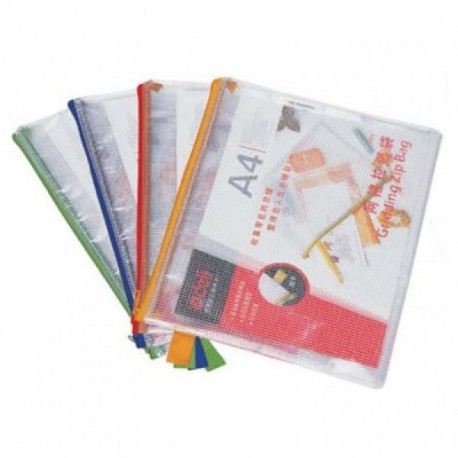 Punga plastic cu fermoar Zip A4 Mesh Deli