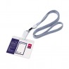 Ecuson orizontal 95x68mm cu clips si snur textil Deli
