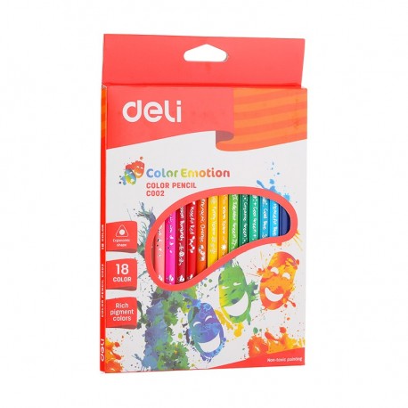 Creioane colorate 18 culori Deli Emotion