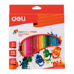 Creioane colorate 24 culori Deli Emotion