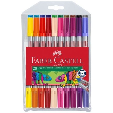 Carioca 20 culori, 2 capete Faber-Castell