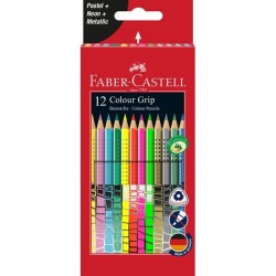 Creioane colorate 12 culori speciale Grip Faber-Castell