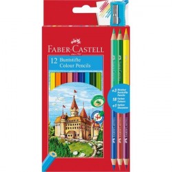 Creioane colorate 12+3 buc/set Eco Faber-Castell