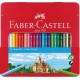 Creioane colorate 24 culori cutie metal Faber-Castell