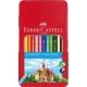 Creioane colorate 12 culori cutie metal Faber-Castell