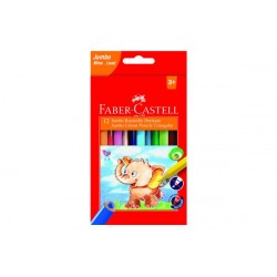 Creioane 12 culori triunghiulare Jumbo Faber-Castell