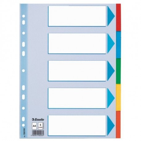 Separatoare carton 5 culori A4 Esselte Standard