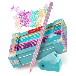 Set cadou 20 creioane colorate Sparkle + ascutitoare Faber-Castell