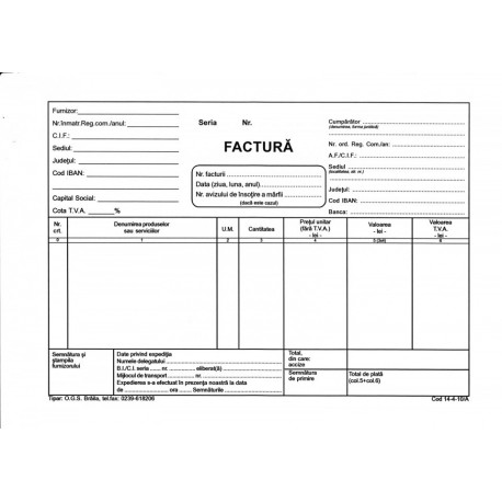 Facturier autocopiativ A4 3 exemplare