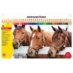 Creioane colorate 36 culori cutie metal Eberhard Faber
