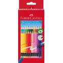 Creioane colorate 24 culori cu guma Eco Faber-Castell