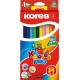 Creioane colorate 6 culori + ascutitoare triunghiulare Jumbo Kores