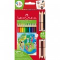 Creioane colorate 12 culori triunghiulare Children of the World Faber-Castell