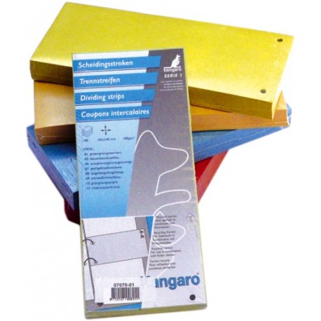 Separatoare carton pentru biblioraft, 180 g/mp, 105 x 240 mm, 100/set, KANGARO