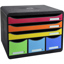 Cabinet 6 sertare maxi Multicolor Exacompta