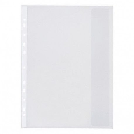 Folie protectie documente A4, cu clapa laterala, 10/set, Optima