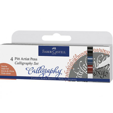 Pitt Artist Pen Caligraphic 4 buc/set Essential Faber-Castell
