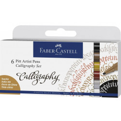 Pitt Artist Pen Caligraphic 6 buc/set Faber-Castell