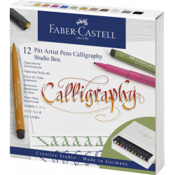Pitt Artist Pen Caligrafic 12 culori Studio Faber-Castell
