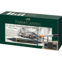 Set 5 markere solubile Tonuri de Gri A. Durer Faber-Castell