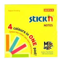 Notes autoadeziv 76x76mm 100 file neon Stick'n Magic Notes