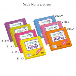 Notes autoadeziv 76x76mm 100 file neon Stickn
