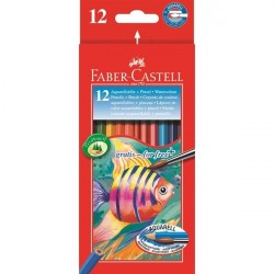 Creioane colorate 12 culori Acuarela Faber-Castell
