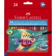 Creioane colorate 24 culori Acuarela Faber-Castell