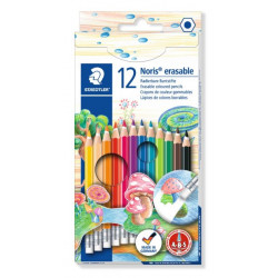 Creioane colorate cu radiera 12 culori Staedtler Noris