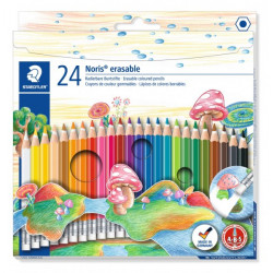 Creioane colorate cu radiera 24 culori Staedtler Noris