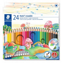 Creioane colorate cu radiera 24 culori Staedtler Noris
