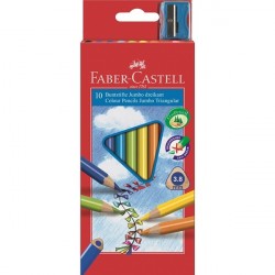 Creioane colorate 10 culori Jumbo Faber-Castell