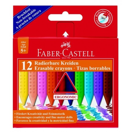 Creioane colorate plastic 12 culori Faber-Castell