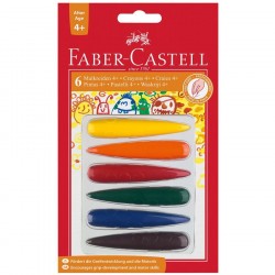 Creioane cerate 6 culori model degete Faber-Castell