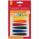 Creioane cerate 6 culori model degete Faber-Castell