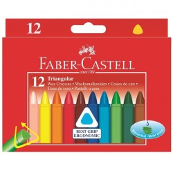Creioane cerate triunghiulare 12 culori Faber-Castell