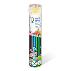 Creioane colorate 12 culori tub metal Staedtler Noris Wopex
