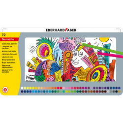 Creioane colorate 72 culori cutie metal Eberhard Faber