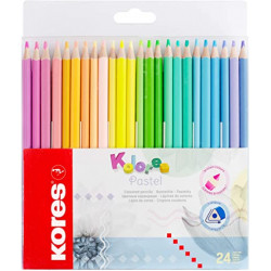 Creioane colorate 24 culori pastel Kores