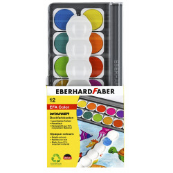Acuarele 12 culori detasabile + paleta Eberhard Faber