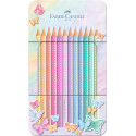 Set cadou 12 creioane colorate Pastel Sparkle Faber-Castell
