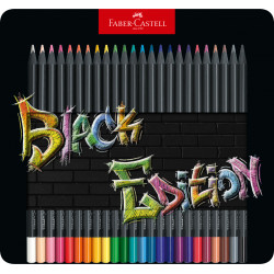 Creioane Colorate 24 Culori Cutie Metal Black Edition Faber-Castell