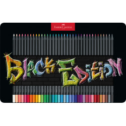 Creioane Colorate 36 Culori Cutie Metal Black Edition Faber-Castell