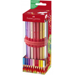 Rollup 18 creioane colorate Grip + ascutitoare Faber-Castell