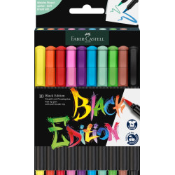 Brush pens 10 culori Black Edition Faber-Castell