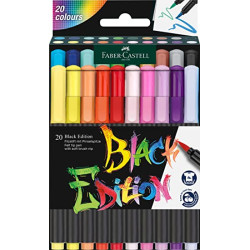 Brush pens 20 culori Black Edition Faber-Castell