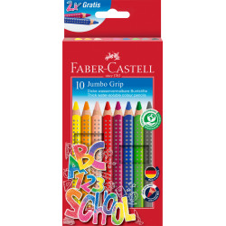 Creioane colorate 10 culori Jumbo Grip Faber-Castell